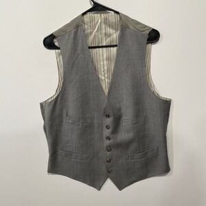 Polo Ralph Lauren Men's Gray Wool Waistcoat Vest Made in Italy‎ Vintage  42R